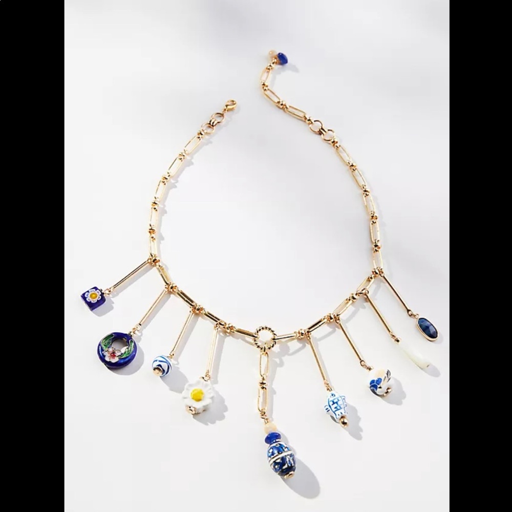 Anthropologie Layered charm drop necklace